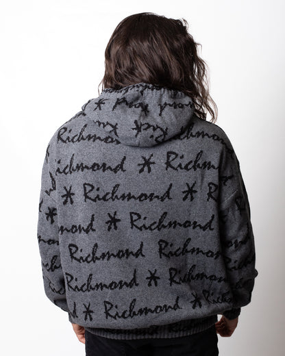 Maglia Richmond X con cappuccio e logo all-over uomo