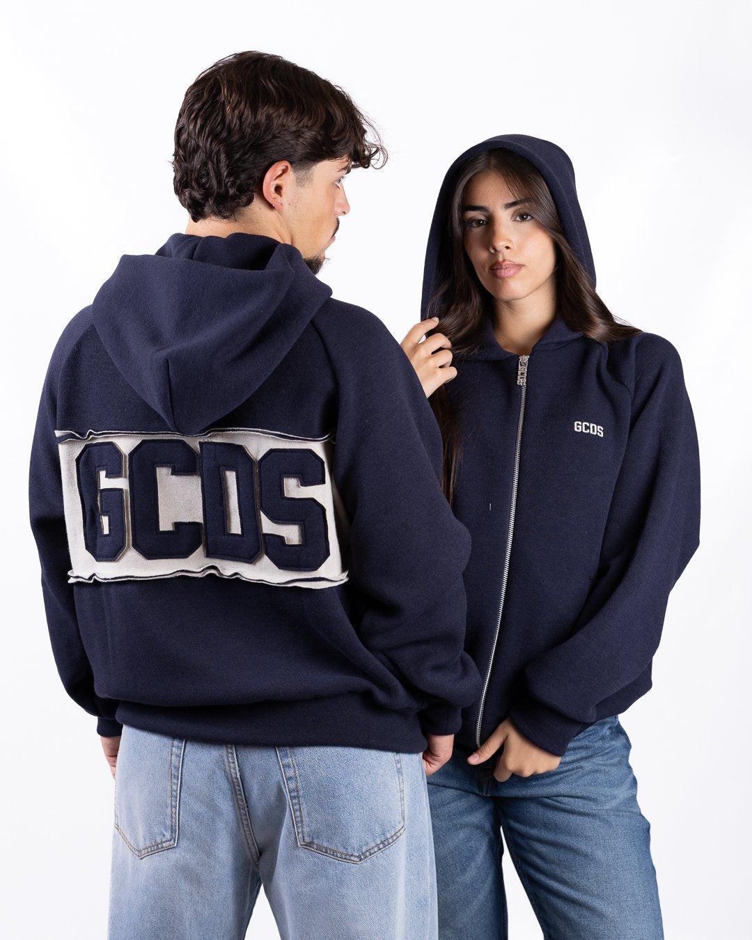Maglia GCDS full zip con cappuccio 