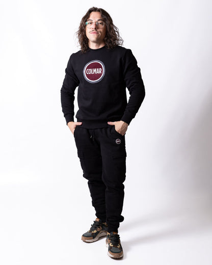 Felpa Colmar girocollo con maxi logo in spugna uomo