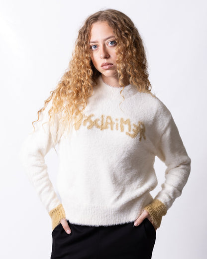 Maglia Disclaimer effetto peluche con logo