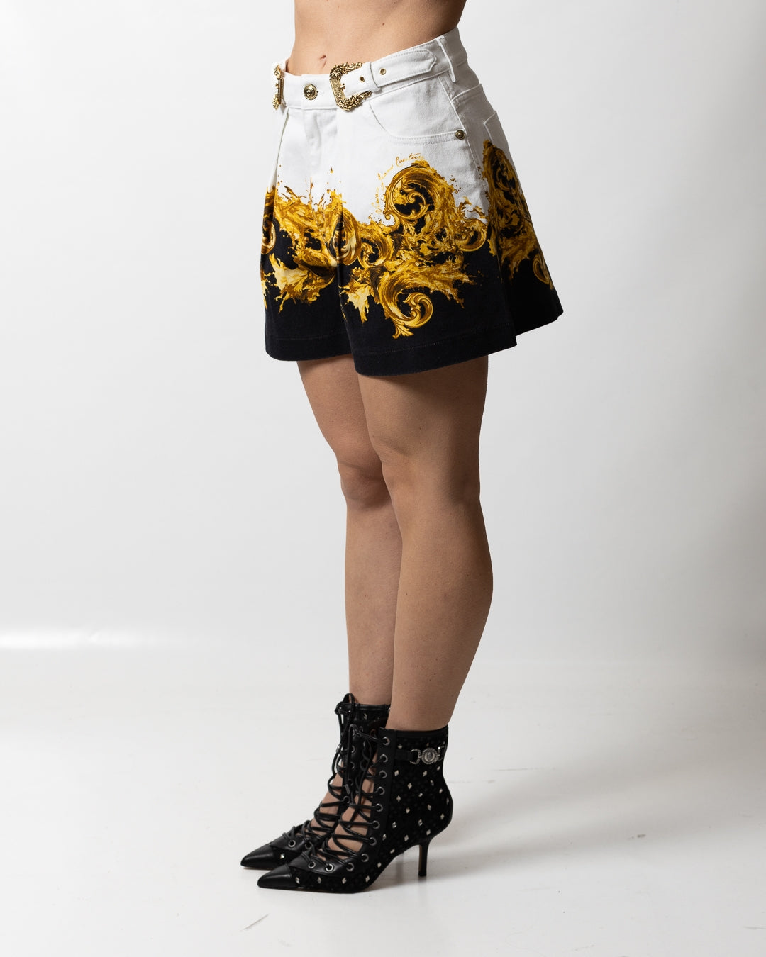Short Versace Jeans Couture in denim "Barocco Wave" donna
