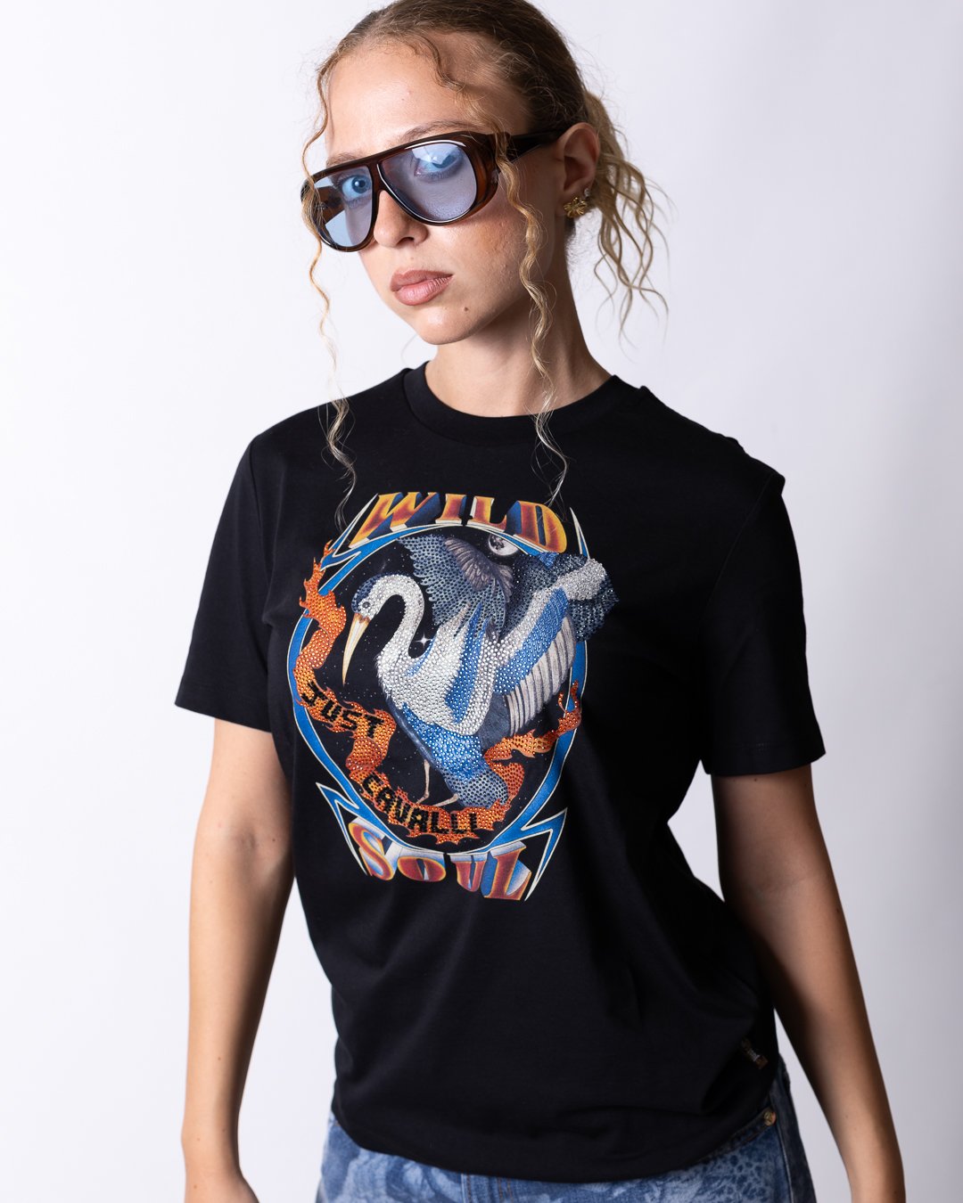 T-Shirt Just Cavalli "Heron Strass" donna
