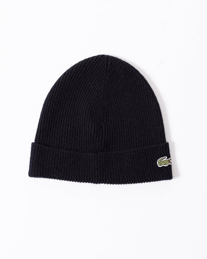 Sciarpa e cappello Lacoste in misto lana con costine