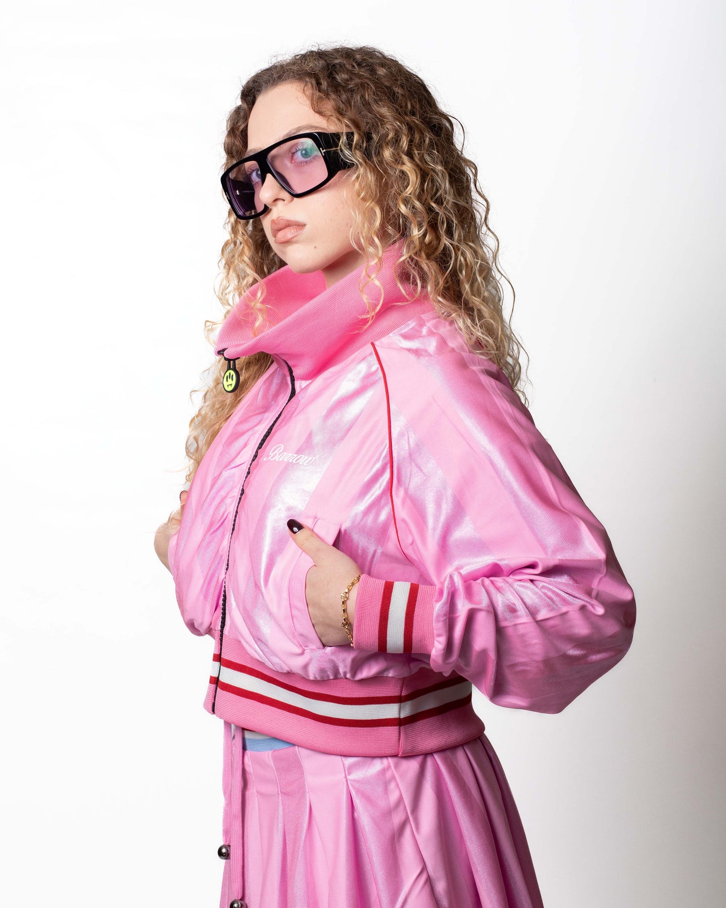 Felpa Barrow fullzip in acetato cropped donna