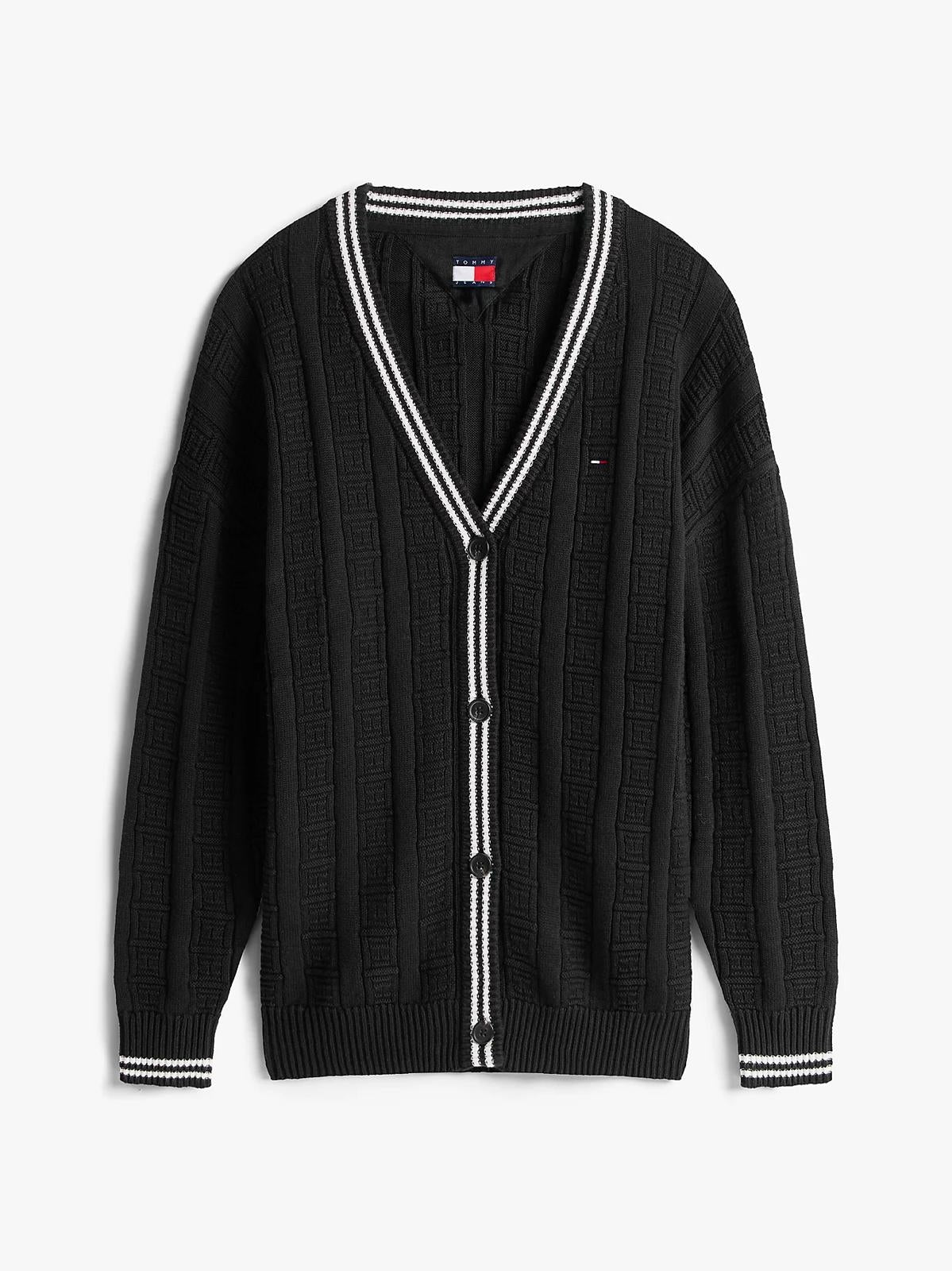 Cardigan Tommy Jeans "Flag Cable" donna