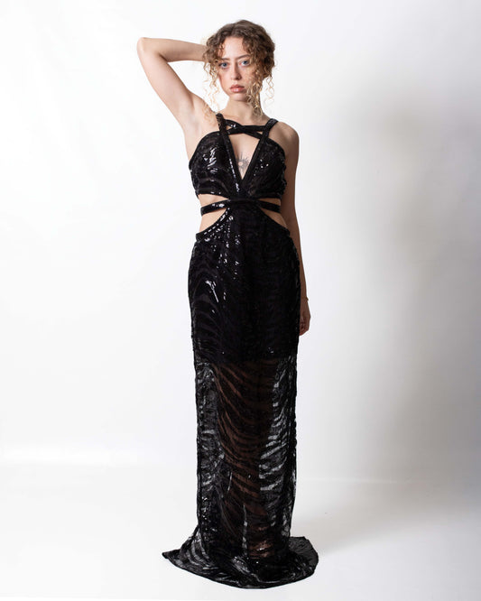 Abito Just Cavalli con ricami e paillettes donna