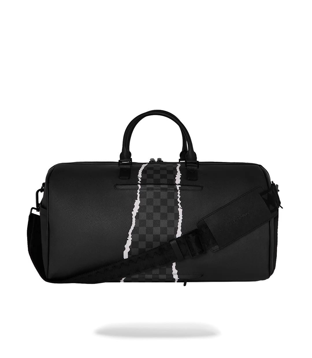 Borsa Sprayground nero CENTER RIP REVEALING GRAY CHECK MINI DUFFLE
