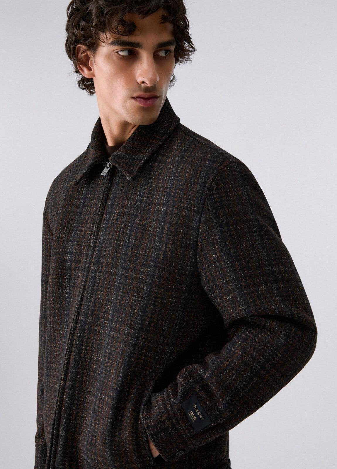 Giubbotto Liu Jo in misto lana tartan full zip