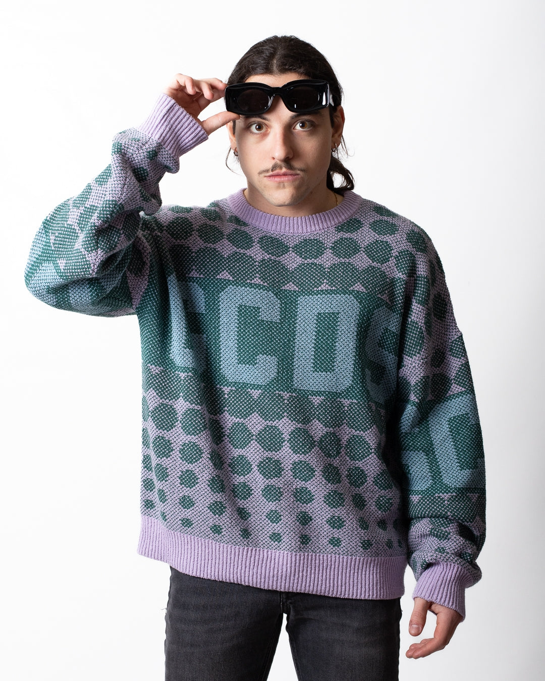 Maglia GCDS girocollo con fantasia uomo
