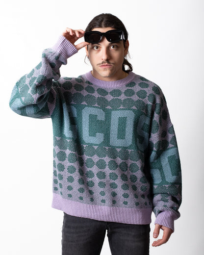 Maglia GCDS girocollo con fantasia uomo