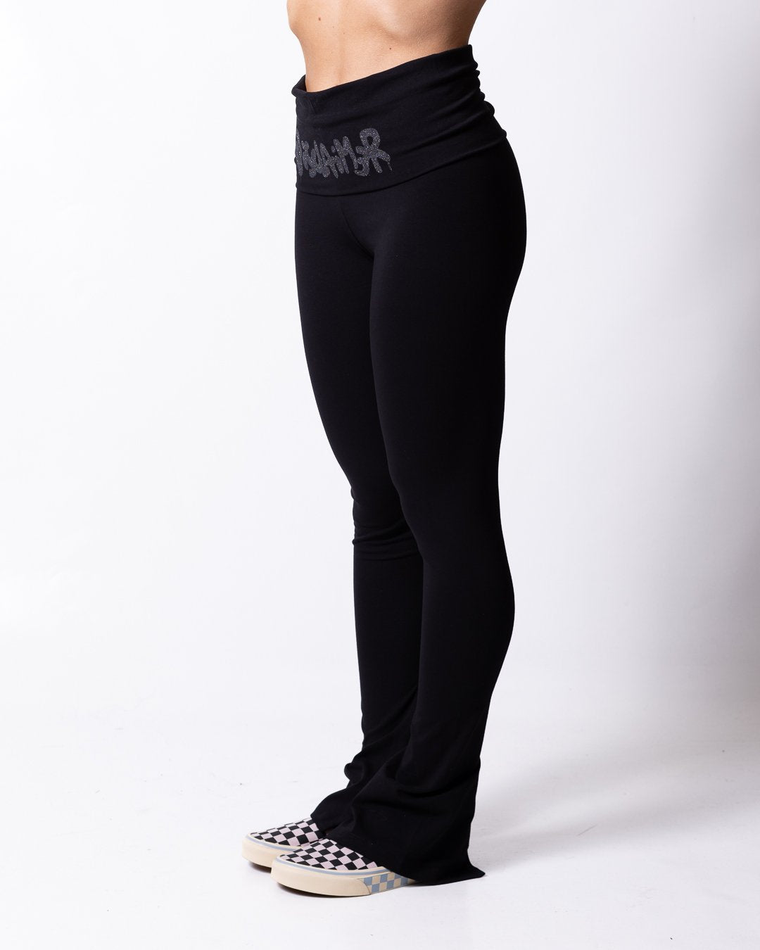 Leggings Disclaimer con logo stampato effetto glitter