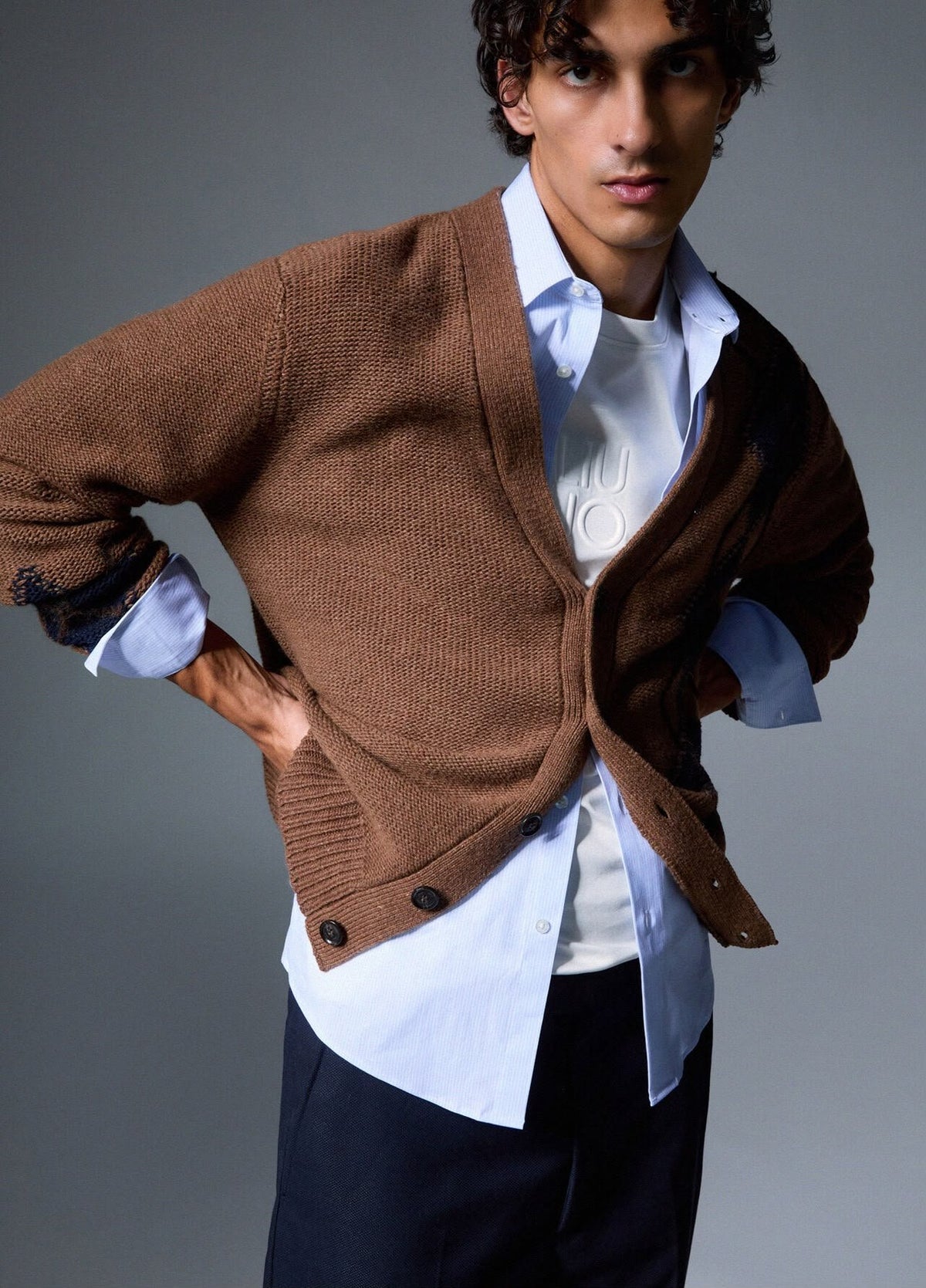 Cardigan Liu Jo in lana con fantasia rombi