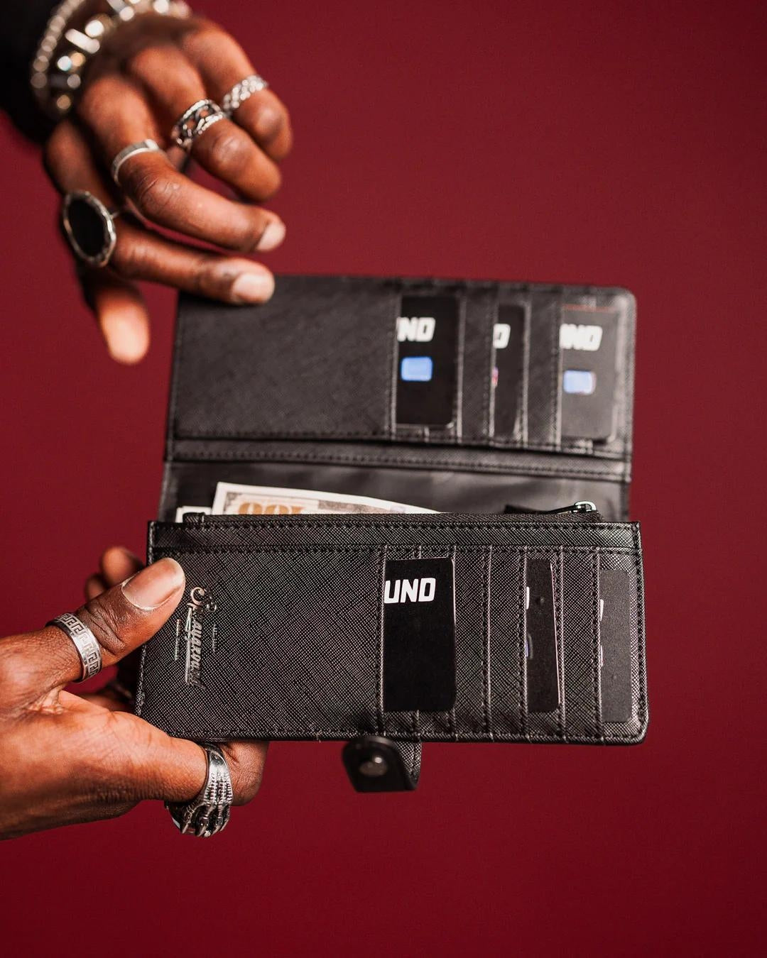 Portafoglio Sprayground nero Midnight chetau single-fold wallet