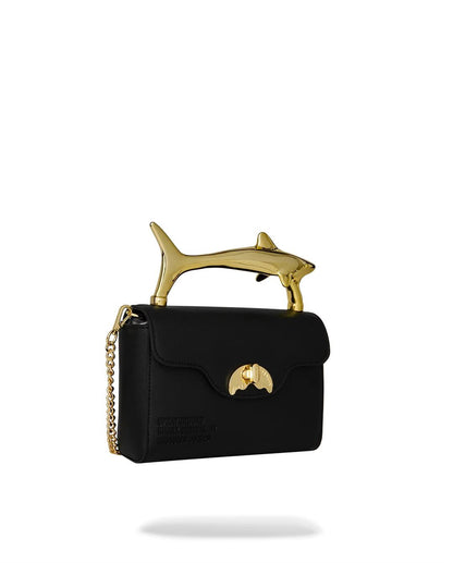 Borsa a spalla Sprayground "BLACKED OUT EMBOSSED GOLD SHARK HANDBAG"