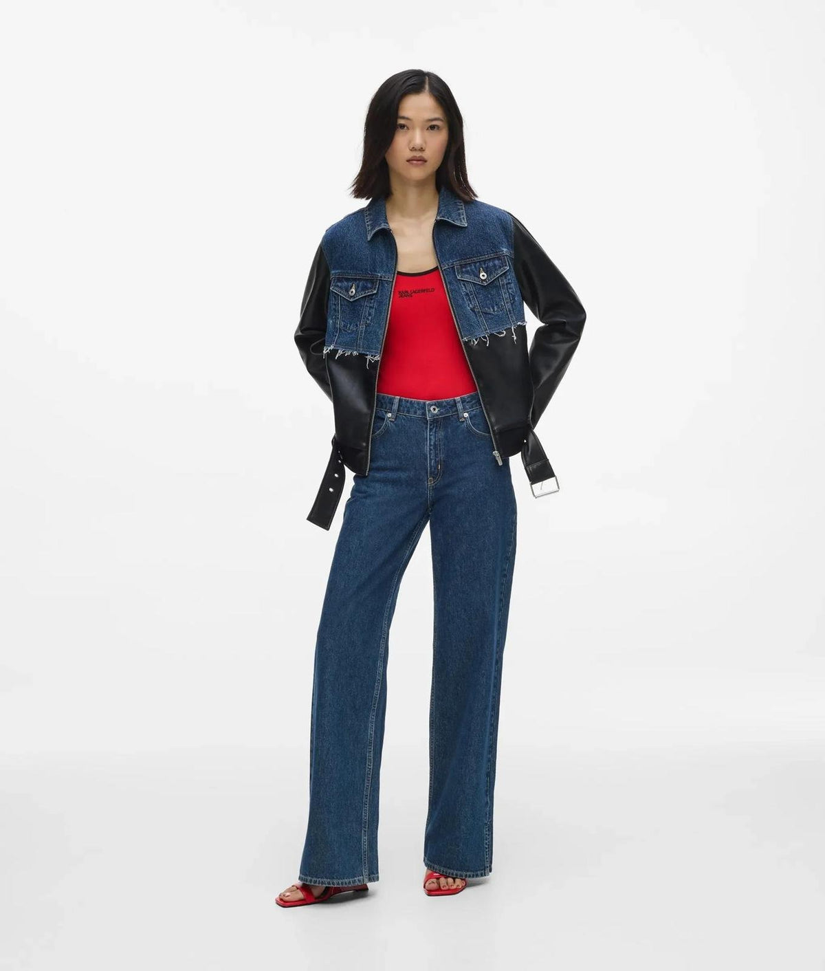 Giubbtto Karl Lagerfeld Jeans in denim ed ecopelle