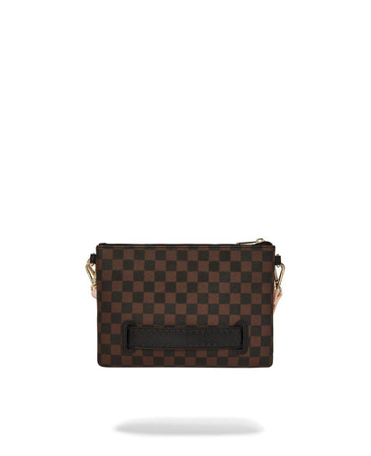 Pochette Sprayground marrone boujee strap clutch con tracolla