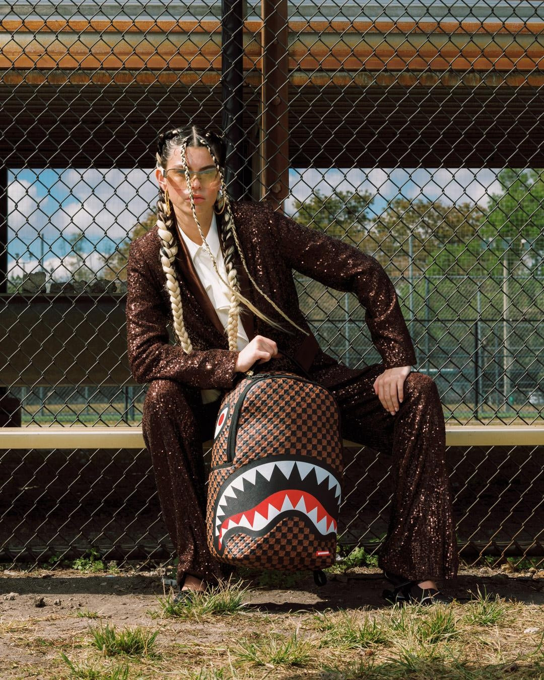 Zaino Sprayground marrone SHARKS IN PARIS PYRAMID BACKPACK 