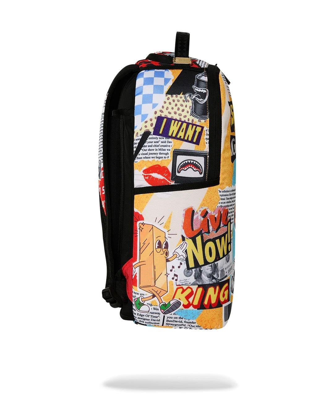 Zaino Sprayground giallo LIPS MAGAZINE COLLAGE BACKPACK 