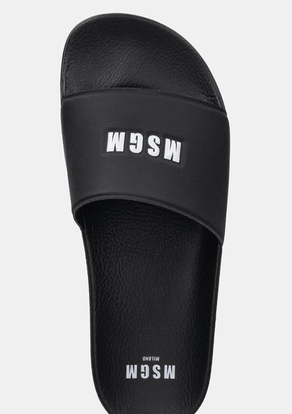Ciabatte MSGM logate in gomma uomo