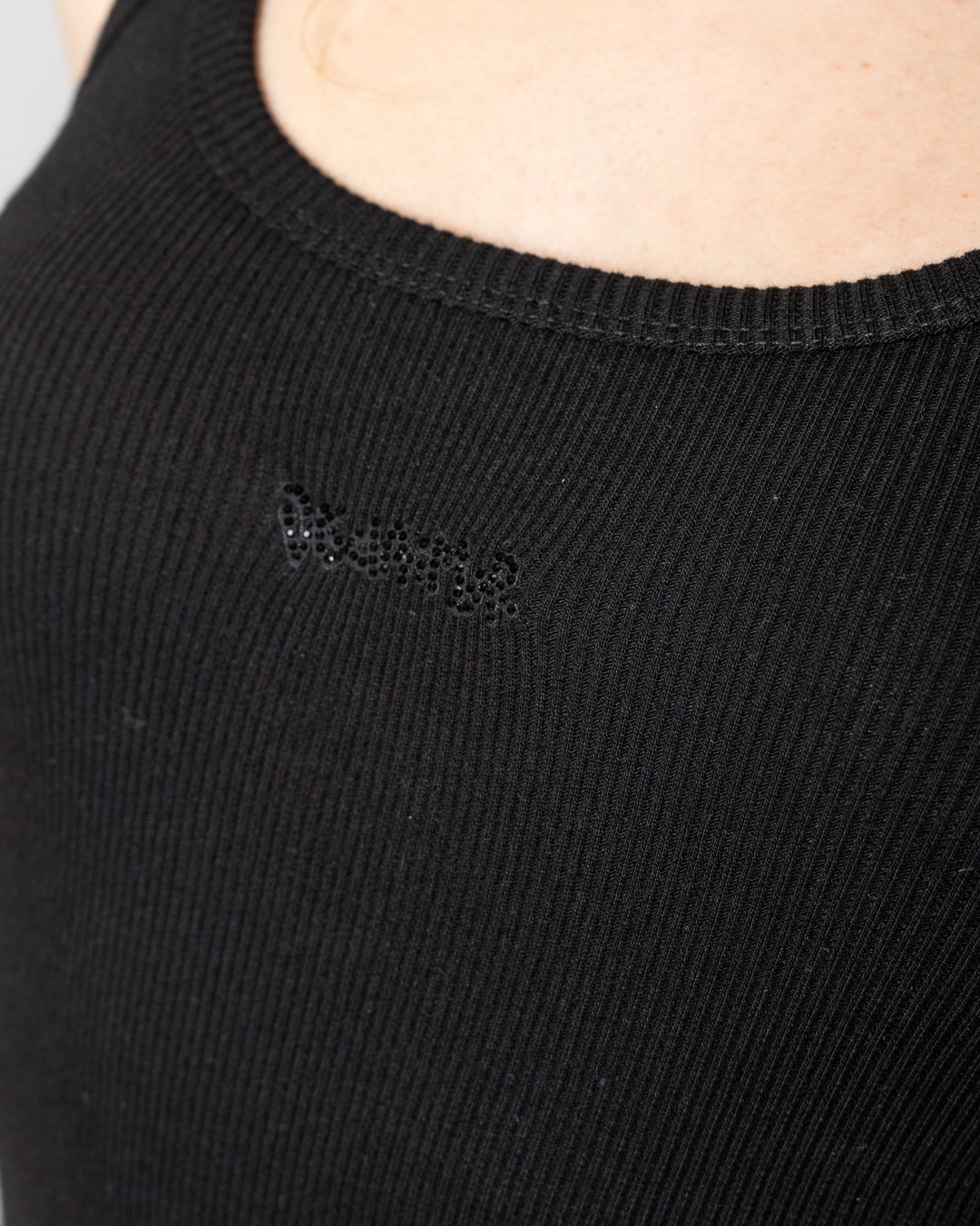 Body Disclaimer in costina con logo strass donna
