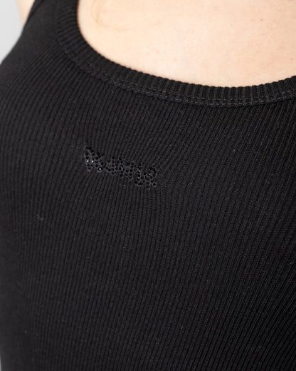 Body Disclaimer in costina con logo strass donna
