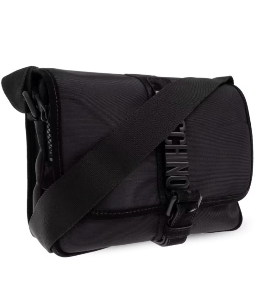 Borsa Moschino in tessuto con placca in metallo uomo
