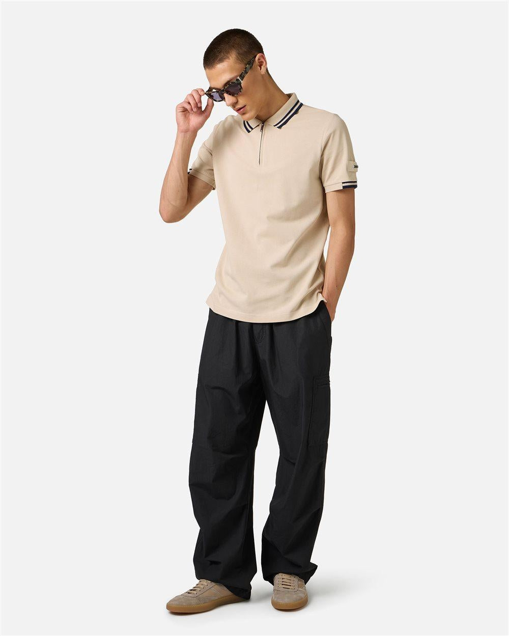 Polo Iceberg mezza zip con colletto a contrasto