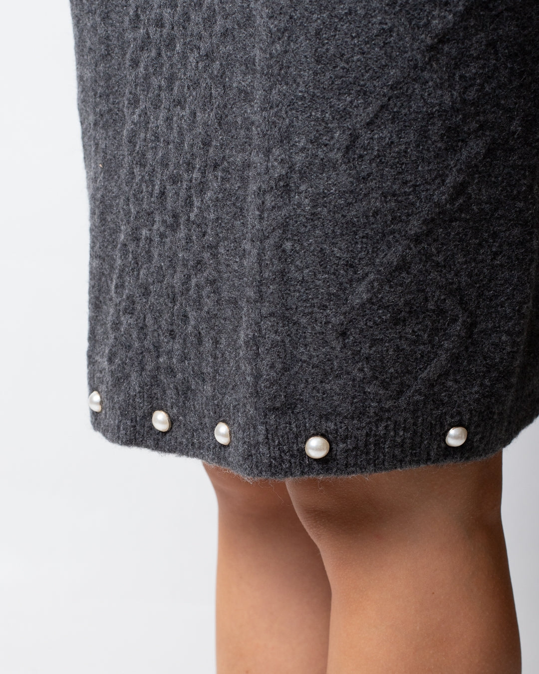 Gonna Twinset Actitude in maglia misto lana con ricami donna