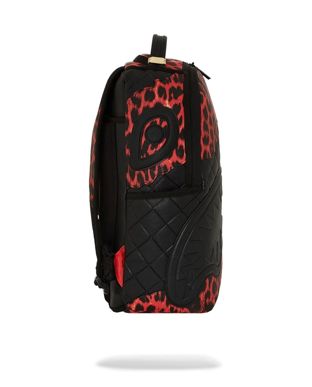 Zaino Sprayground nero Red Leopard puffer dlx  backpack