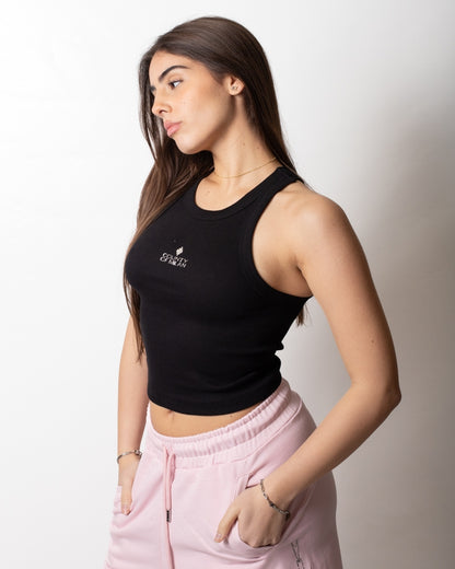 Canotta Marcelo Burlon cropped in costina donna