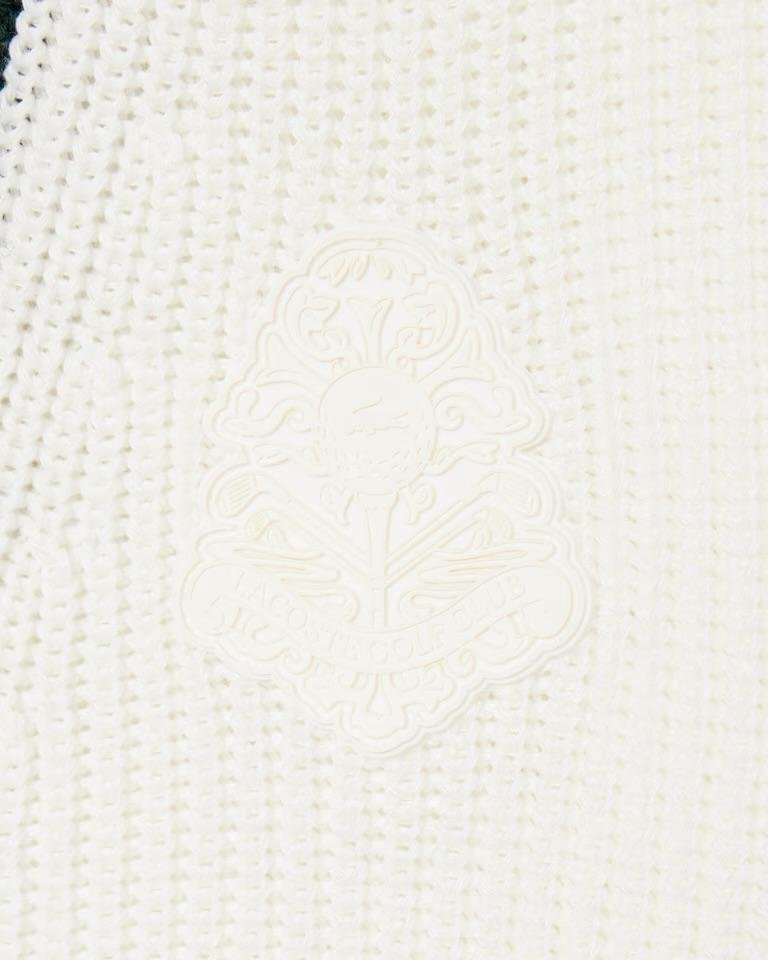 Cardigan Lacoste in lana con logo gommato e profili a contrasto