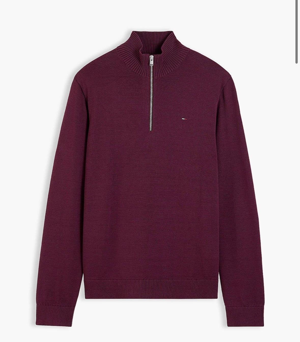 Maglia Tommy Jeans mezza zip con bandierina ricamata