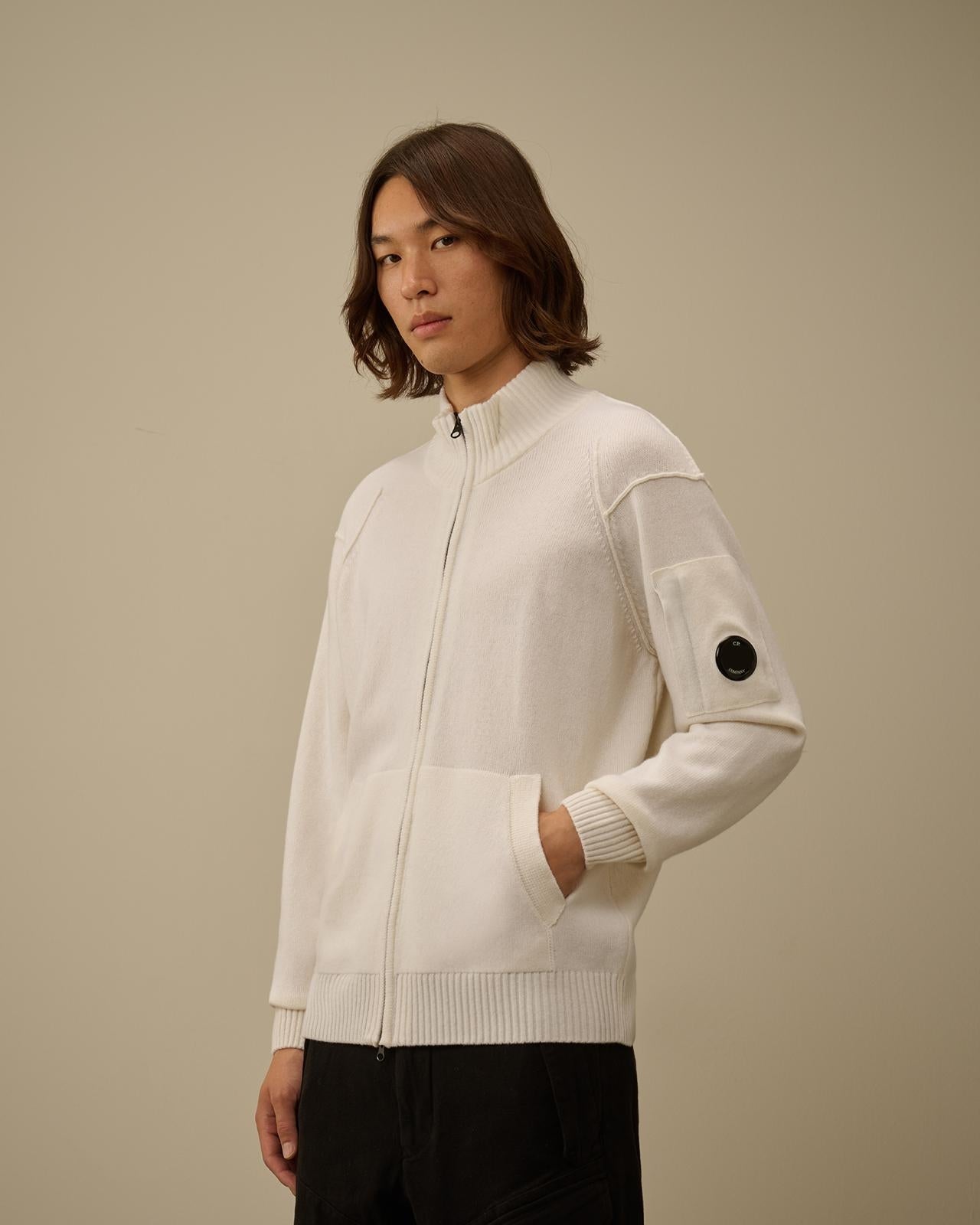 Maglia C.P. Company fullzip in misto lana uomo