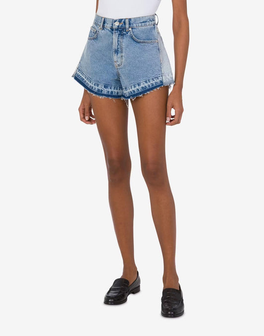 Short Moschino Jeans in denim bi-color donna