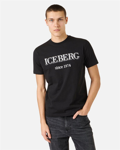 T-Shirt Icebrg con logo frontale stampato e ricamato