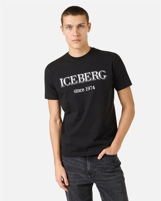 T-Shirt Icebrg con logo frontale stampato e ricamato