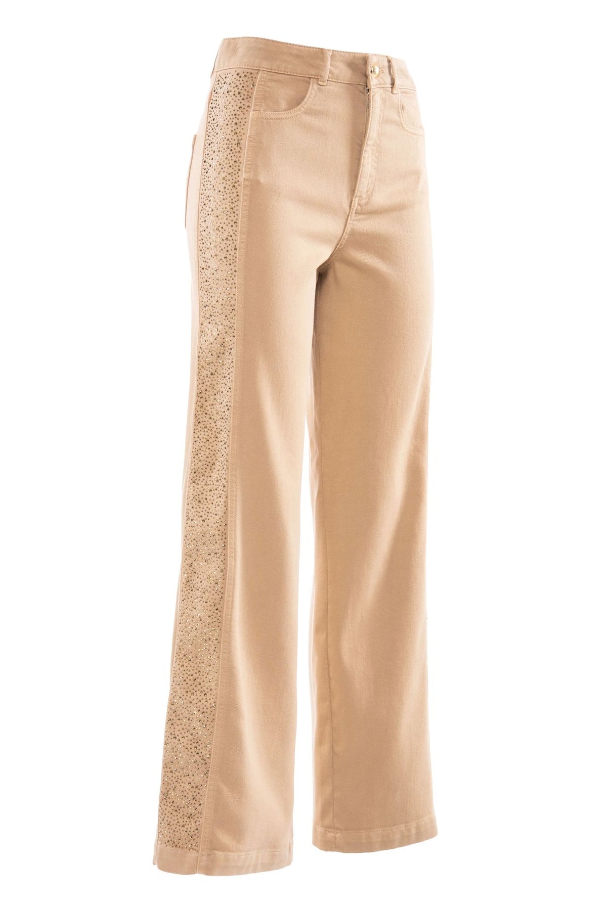Pantalone Nenette straight con strass donna