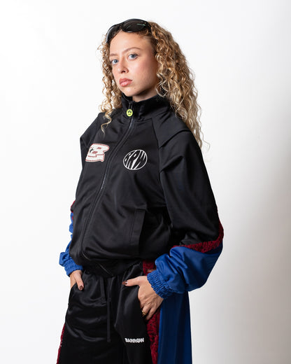 Felpa Barrow fullzip in nylon con patch donna