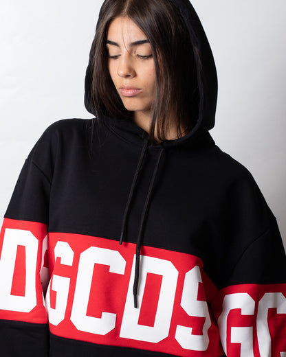 Felpa GCDS in piquet con cappuccio "Band Logo"
