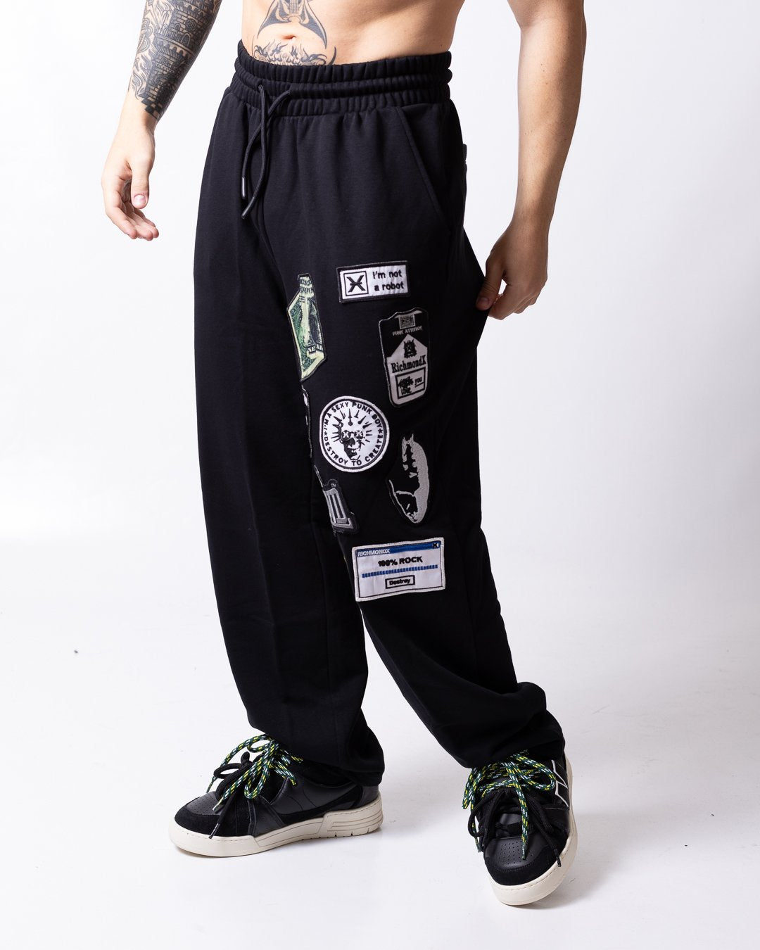 Pantalone Richmond X in felpa "Logo Patch" uomo