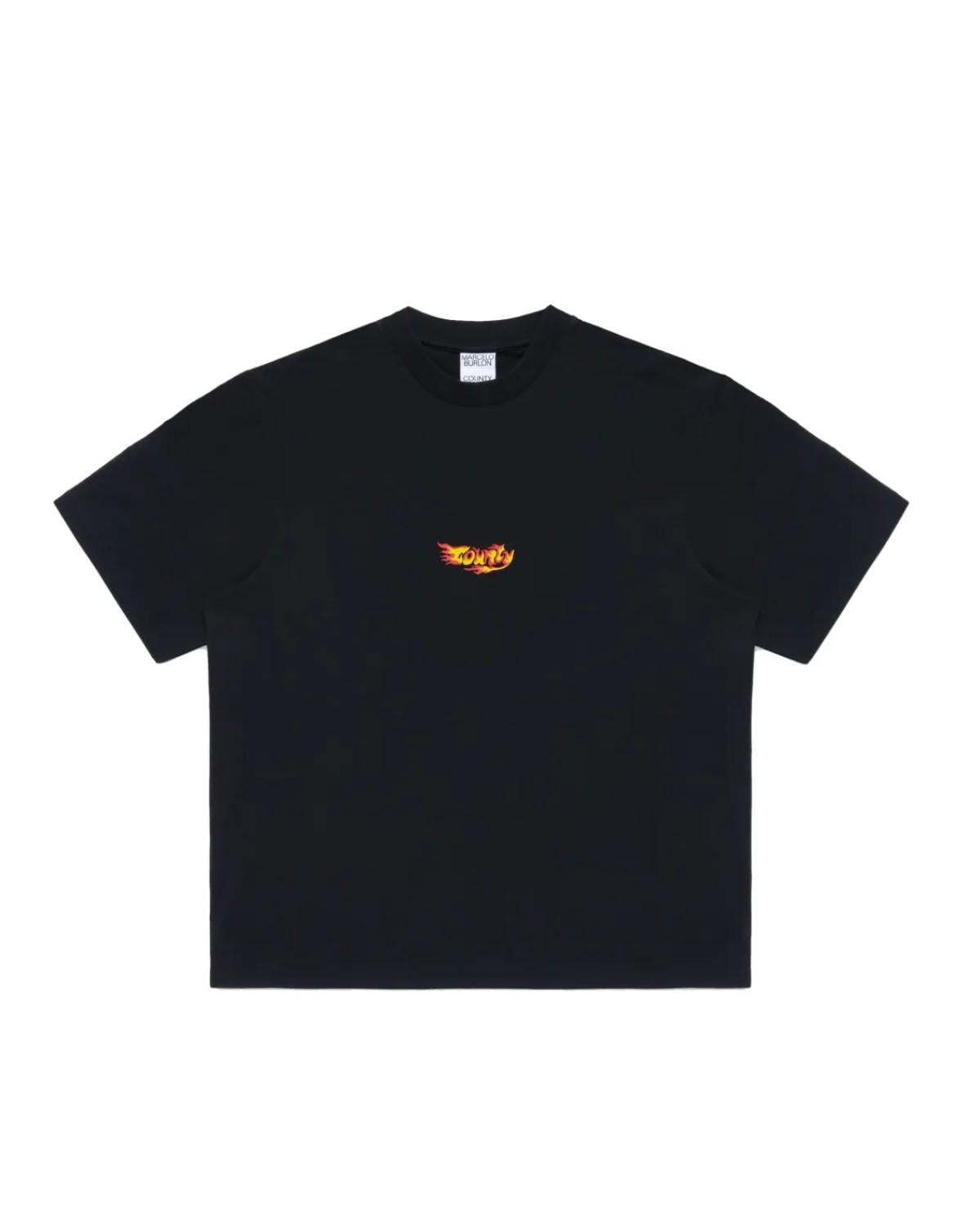 T-Shirt Marcelo Burlon "County Flame Black" uomo
