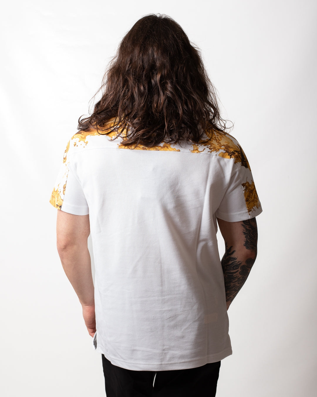 Polo Versace Jeans Couture in piquet "Barocco Wave" uomo