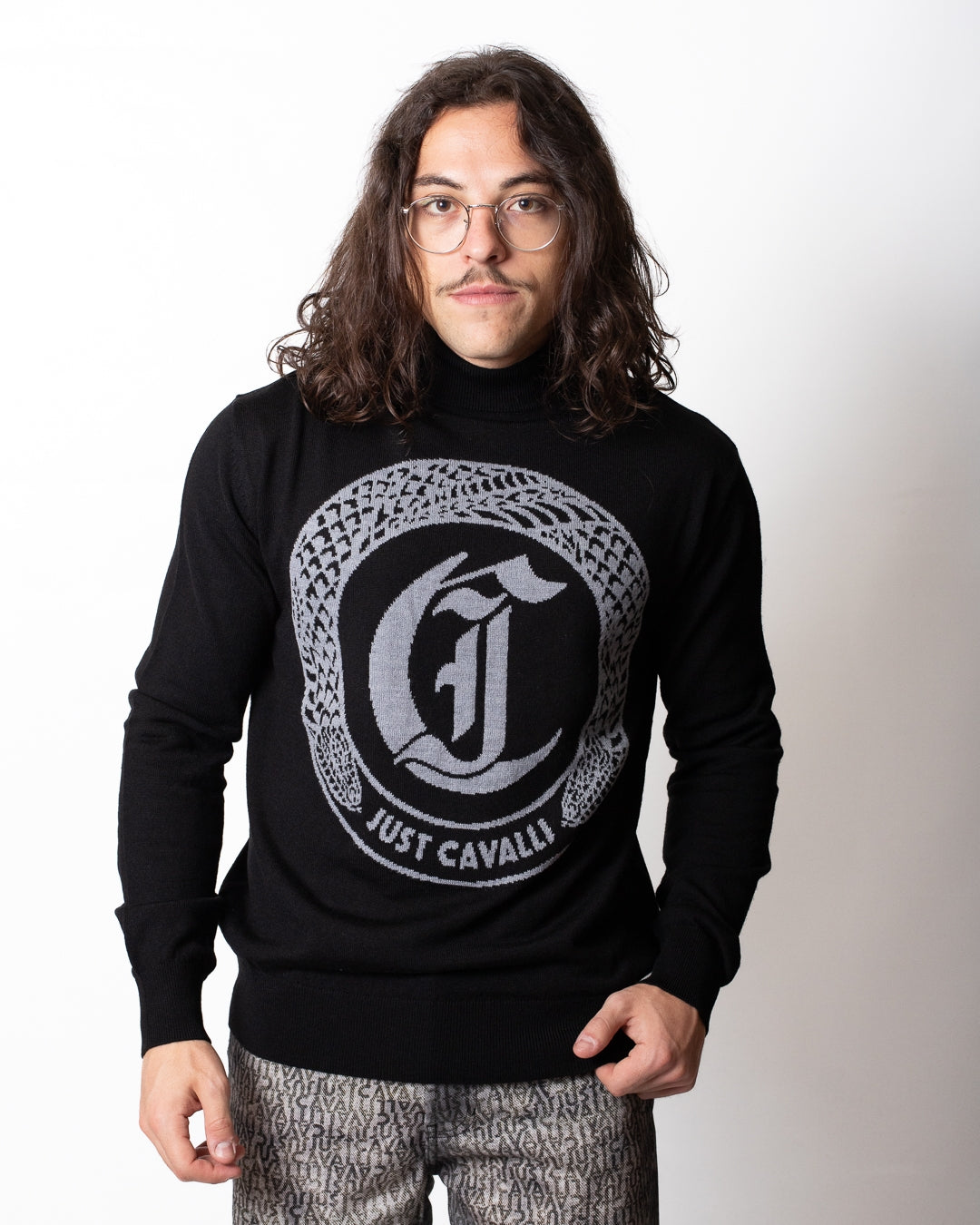 Maglia Just Cavalli lupetto misto lana uomo