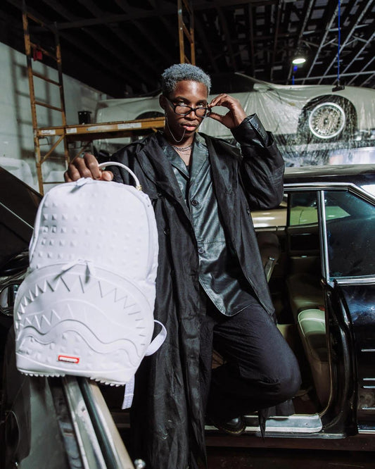 Zaino Sprayground bianco White pyramid dlx backpack