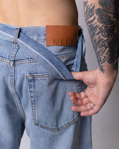 Jeans MSGM straight con cravatta