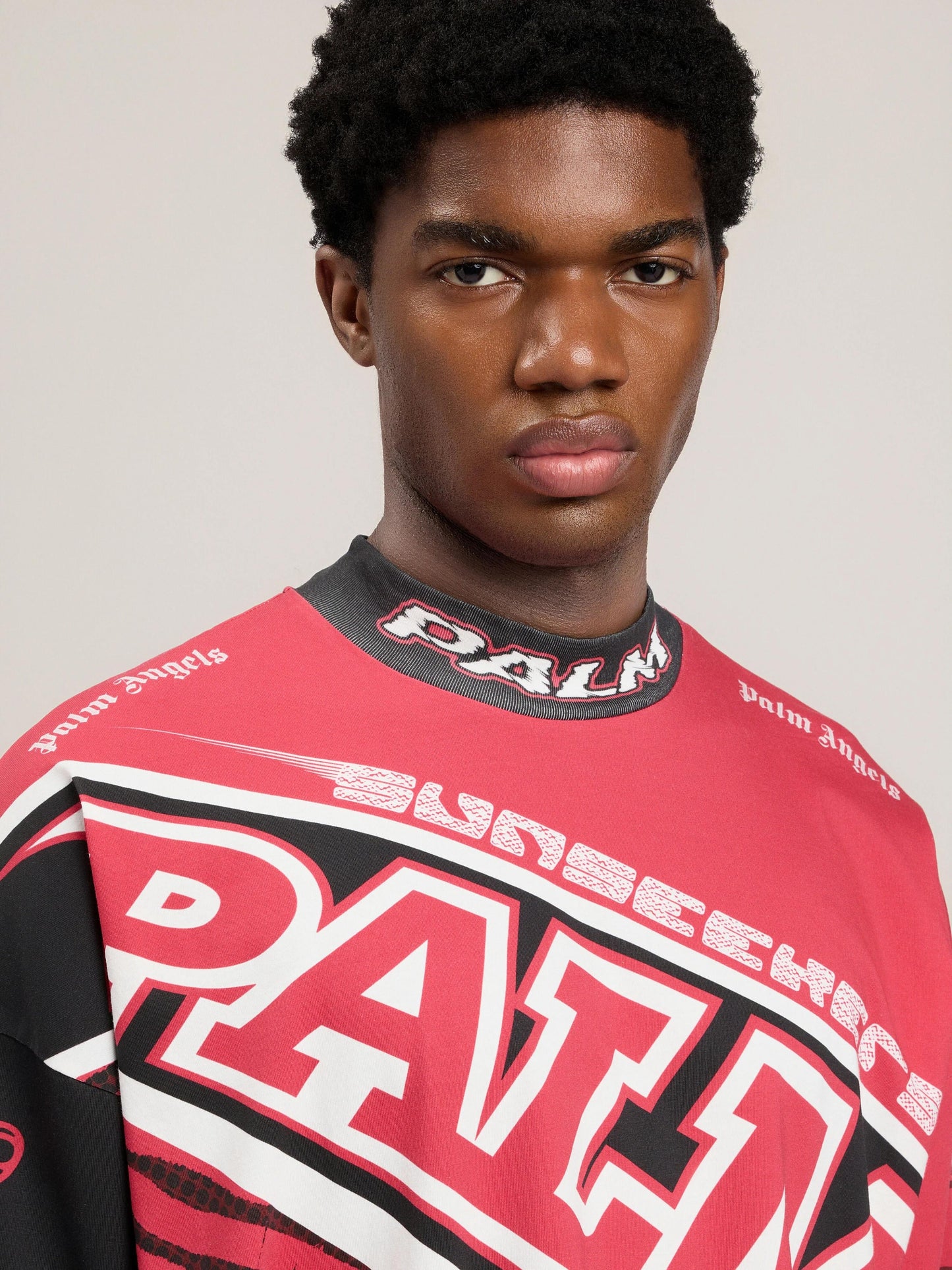T-Shirt Palm Angels loose fit "Racing" uomo