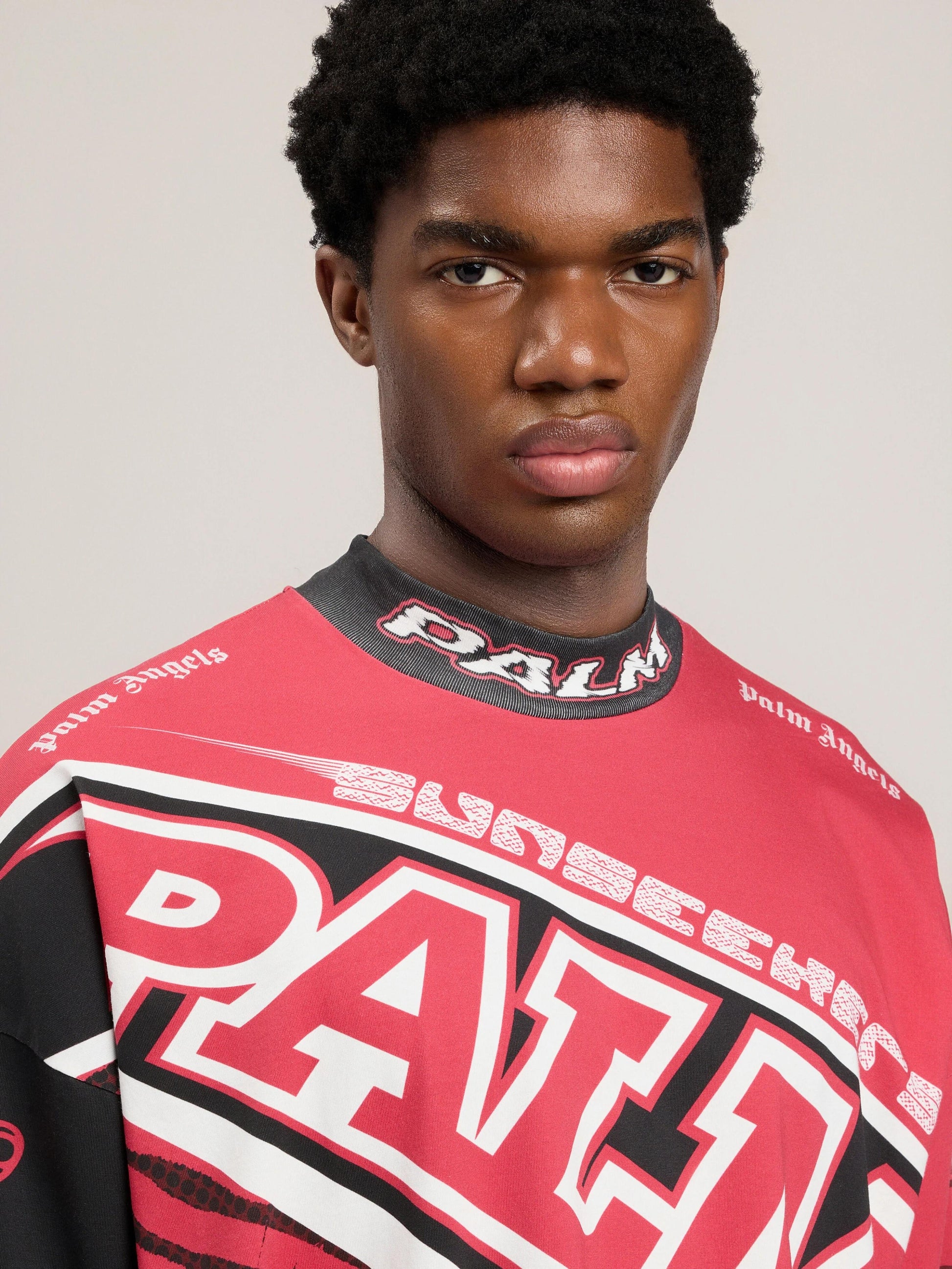 T-Shirt Palm Angels loose fit "Racing" uomo