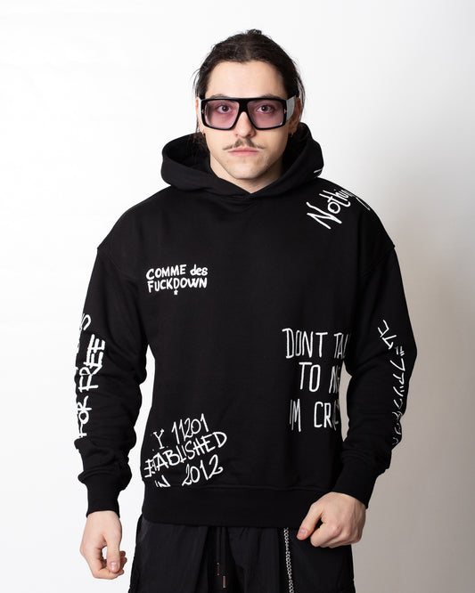 Felpa Comme des Fuckdown con cappuccio e stampe all-over uomo