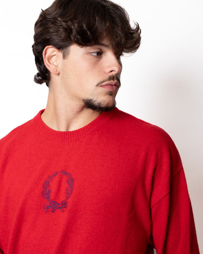 Maglia Moschino in misto lana con ricamo "Laurel crown"