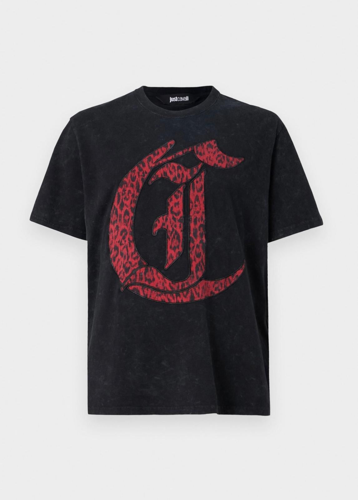 T-Shirt Just Cavalli con maxi logo animalier uomo